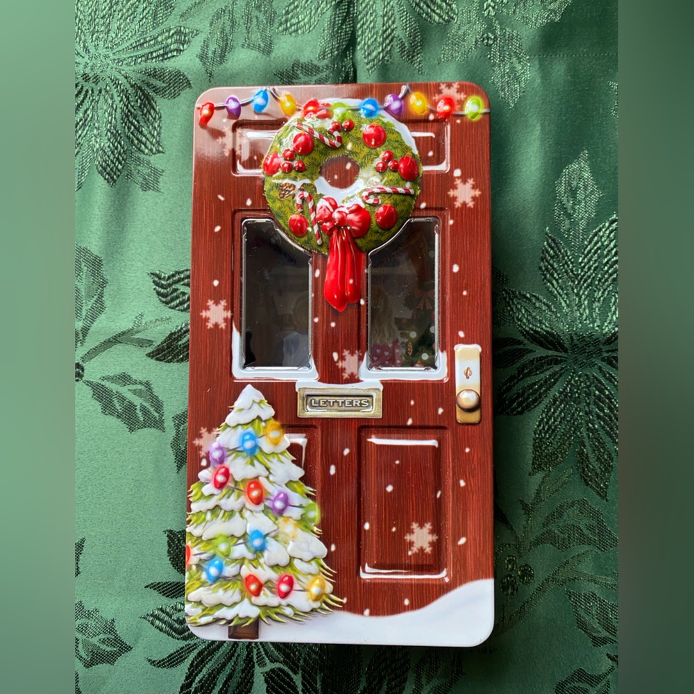 Adorable front door tin from Harry London